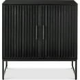 thumbnail image 1 of Best Choice Products 2-Door Slatted   Storage Cabinet, Accent Furniture w/ Non-Scratch Foot Pads - Black, 1 of 9