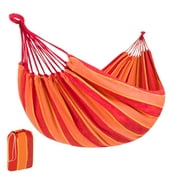 Best Choice Products 2-Person Brazilian-Style Cotton Double Hammock Bed w/ Portable Carrying Bag - Orange