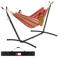 thumbnail image 1 of Best Choice Products 2-Person Brazilian-Style Cotton Double Hammock with Stand Set w/ Carrying Bag - Red Stripes, 1 of 7
