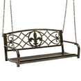 thumbnail image 1 of Best Choice Products 2-Person Metal Outdoor Porch Swing, Hanging Patio Bench w/ Weather-Resistant Steel - Bronze, 1 of 7