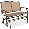 thumbnail image 1 of Best Choice Products 2-Person Outdoor Swing Glider, Steel Patio Loveseat, Bench Rocker w/ Armrests - Brown, 1 of 8