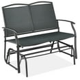 thumbnail image 1 of Best Choice Products 2-Person Outdoor Swing Glider, Steel Patio Loveseat, Bench Rocker w/ Armrests - Dark Gray, 1 of 9