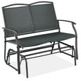 thumbnail image 1 of Best Choice Products 2-Person Outdoor Swing Glider, Steel Patio Loveseat, Bench Rocker w/ Armrests - Dark Gray, 1 of 8
