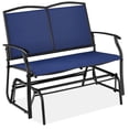 thumbnail image 1 of Best Choice Products 2-Person Outdoor Swing Glider, Steel Patio Loveseat, Bench Rocker w/ Armrests - Navy/Black, 1 of 8