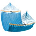 thumbnail image 1 of Best Choice Products 2-Person Woven Polyester Outdoor Caribbean Hammock w/ Curved Bamboo Spreader Bar - Electric Blue, 1 of 7
