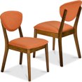 thumbnail image 1 of Best Choice Products 2-Piece Mid-Century Modern Wood & Upholstered Dining Chair Set - Walnut/Burnt Orange, 1 of 8
