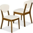 thumbnail image 1 of Best Choice Products 2-Piece Mid-Century Modern Wood & Upholstered Dining Chair Set - Walnut/Cream, 1 of 8