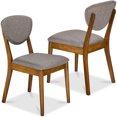 thumbnail image 1 of Best Choice Products 2-Piece Mid-Century Modern Wood & Upholstered Dining Chair Set - Walnut/Medium Gray, 1 of 8