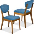 thumbnail image 1 of Best Choice Products 2-Piece Mid-Century Modern Wood & Upholstered Dining Chair Set - Walnut/Ocean Blue, 1 of 8