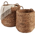 thumbnail image 1 of Best Choice Products 2-Piece Round Nesting Baskets W/Handles, Water Hyacinth Plant Holder & Storage Organizer - Chestnut, 1 of 9