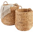 thumbnail image 1 of Best Choice Products 2-Piece Round Nesting Baskets W/Handles, Water Hyacinth Plant Holder & Storage Organizer - Natural, 1 of 9