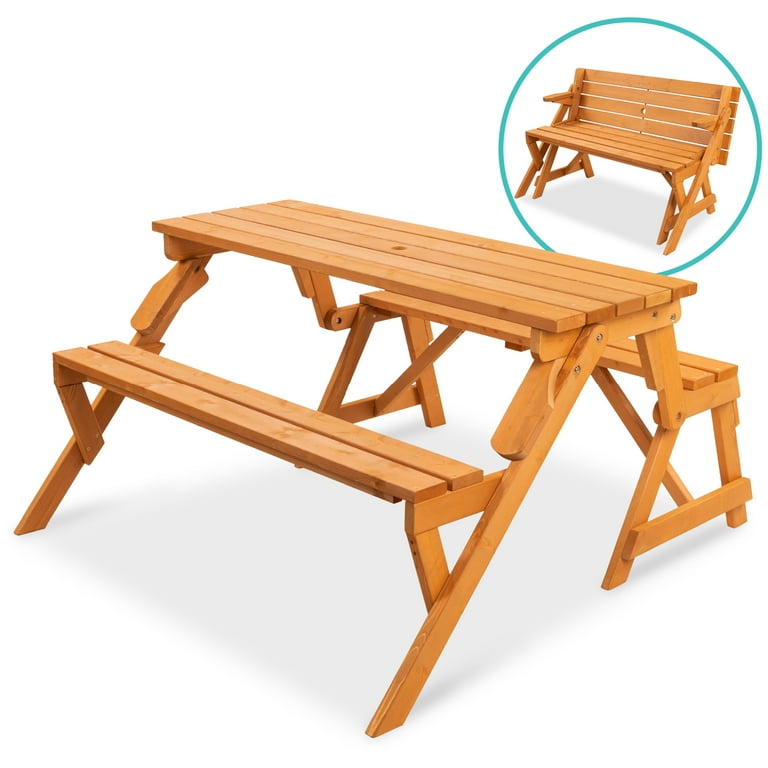 Wooden outdoor bench table top