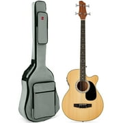 Best Choice Products 22-Fret Full Size Acoustic Electric Bass Guitar w/ 4-Band Equalizer, Truss Rod - Natural