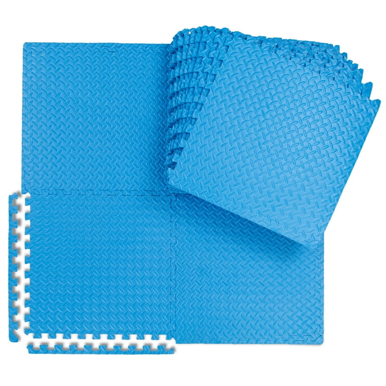 Exercise Puzzle Mat 3/4-in, 24 Sq Ft Blue - ProsourceFit