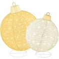 thumbnail image 1 of Best Choice Products 2pc Lighted Pop-Up Christmas Ornaments Outdoor Holiday Decoration w/ 180 LED Lights - Gold/White, 1 of 8