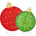 thumbnail image 1 of Best Choice Products 2pc Lighted Pop-Up Christmas Ornaments Outdoor Holiday Decoration w/ 180 LED Lights - Red/Green, 1 of 8