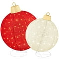 thumbnail image 1 of Best Choice Products 2pc Lighted Pop-Up Christmas Ornaments Outdoor Holiday Decoration w/ 180 LED Lights - Red/White, 1 of 8