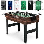 Best Choice Products 2x4ft 10-in-1 Combo Game Table Set w/ Hockey, Foosball, Pool, Shuffleboard, Ping Pong - Dark Wood