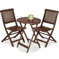 thumbnail image 1 of Best Choice Products 3-Piece Acacia Wood Bistro Set, Folding Patio Furniture w/ 2 Chairs, Table - Brown, 1 of 8