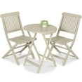 thumbnail image 1 of Best Choice Products 3-Piece Acacia Wood Bistro Set, Folding Patio Furniture w/ 2 Chairs, Table - Cream, 1 of 8