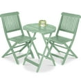 thumbnail image 1 of Best Choice Products 3-Piece Acacia Wood Bistro Set, Folding Patio Furniture w/ 2 Chairs, Table - Mint, 1 of 8