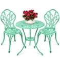 thumbnail image 1 of Best Choice Products 3-Piece Cast Aluminum Patio Bistro Furniture Set w/ Antique Finish - Teal, 1 of 7