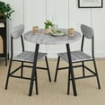 thumbnail image 1 of Best Choice Products 3-Piece Mid-Century Modern Round Dining Set w/ 2 Chairs, Angled Legs - Gray, 1 of 9