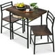 thumbnail image 1 of Best Choice Products 3-Piece Modern Dining Set, Square Table & Chairs Set w/ Steel Frame, Storage Rack - Dark Brown/Black, 1 of 8