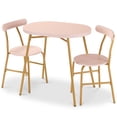 thumbnail image 1 of Best Choice Products 3-Piece Oval Dining Table Set, Modern Small Kitchen Dinette w/ 2 Chairs - Pink/Gold, 1 of 7