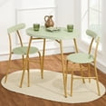 thumbnail image 1 of Best Choice Products 3-Piece Modern Oval Dining Table Set, Small Kitchen Dinette w/ 2 Chairs - Sage Green/Gold, 1 of 8