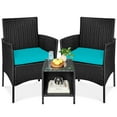 Best Choice Products 3Piece Outdoor Wicker Conversation Patio Bistro