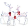 thumbnail image 1 of Best Choice Products 3-Piece Lighted Christmas Deer Set Outdoor Yard Decoration w/ 360 LED Lights, Stakes - Iridescent, 1 of 8