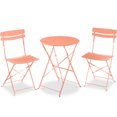 thumbnail image 1 of Best Choice Products 3-Piece Small Bistro Set, Folding Patio Furniture Set of 2 Chairs and Table - Coral, 1 of 9