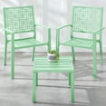 thumbnail image 1 of Best Choice Products 3-Piece Stackable Patio Bistro Set, Outdoor Chat Furniture w/ 2 Chairs, Table - Mint Green, 1 of 9