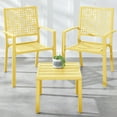 thumbnail image 1 of Best Choice Products 3-Piece Stackable Patio Bistro Set, Outdoor Chat Furniture w/ 2 Chairs, Table - Yellow, 1 of 8