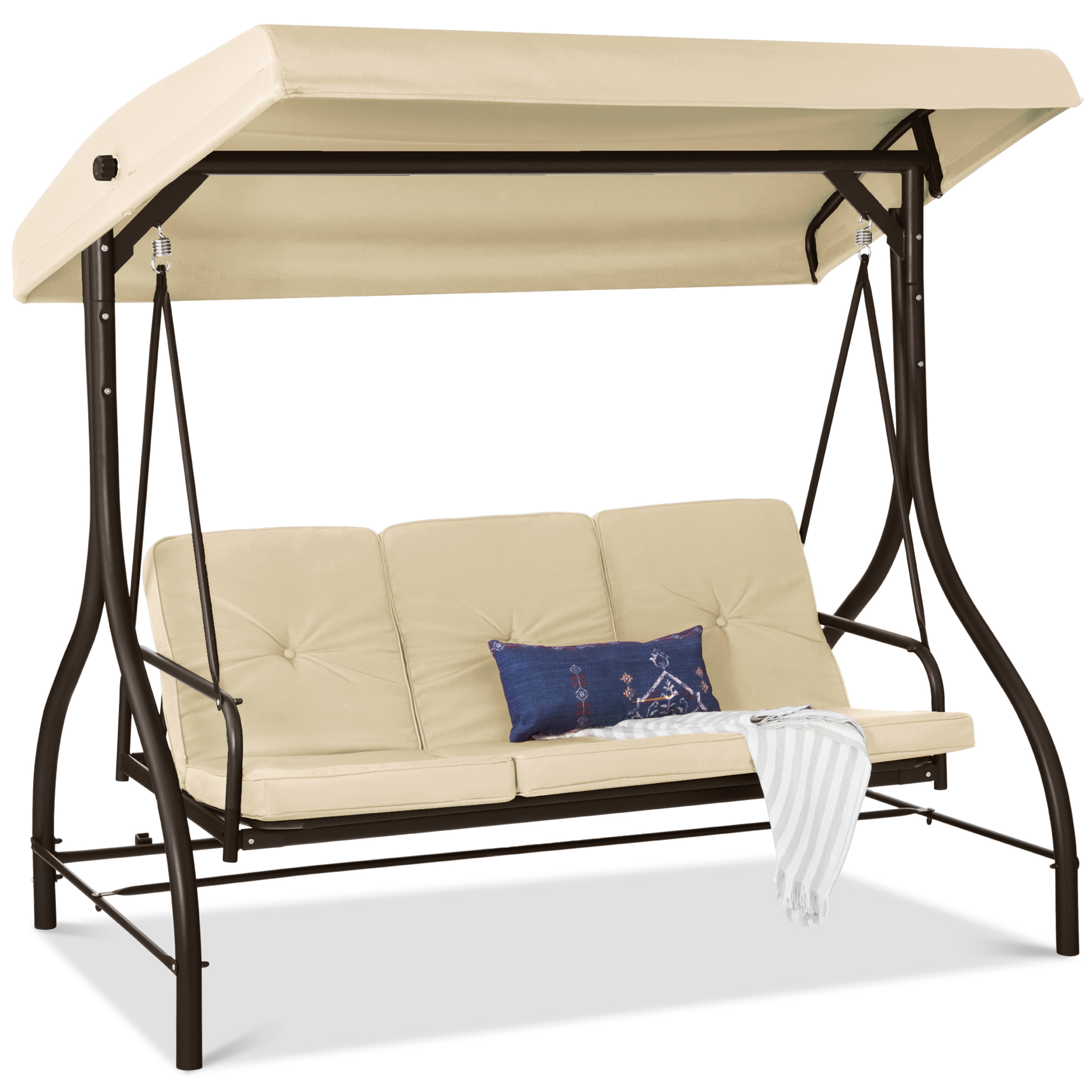 Best Choice Products 3 Seat Outdoor Converting Canopy Swing Glider Patio Hammock W Removable Cushions Ivory: A Clear-Eyed Overview
