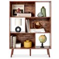 thumbnail image 1 of Best Choice Products 3-Tier Mid-Century Modern Wooden Bookcase w/ Removable Back Panels, Offset Pine Legs - Brown, 1 of 8