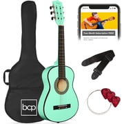 Best Choice Products 30in Kids Acoustic Guitar Beginner Starter Kit w/ Strap, Case, Strings - SoCal Green