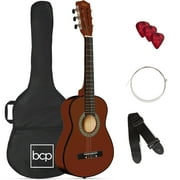 Best Choice Products 30in Kids Acoustic Guitar Beginner Starter Kit with Strap, Case, Strings - Mahogany Stain