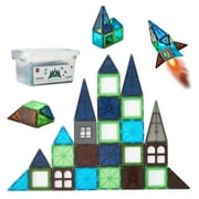 Best Choice Products 32-Piece Kids Magnetic Tiles Set, Educational Building STEM Toy w/ Case - Earth Tone