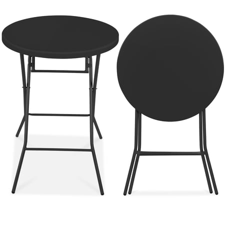 Best Choice Products 32in Bar Height Folding Table, Indoor Outdoor Accessory w/ Thick Table Top, 330lb Capacity - Black