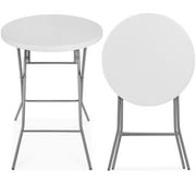 Best Choice Products 32in Bar Height Folding Table, Indoor Outdoor Accessory w/ Thick Table Top, 330lb Capacity - White
