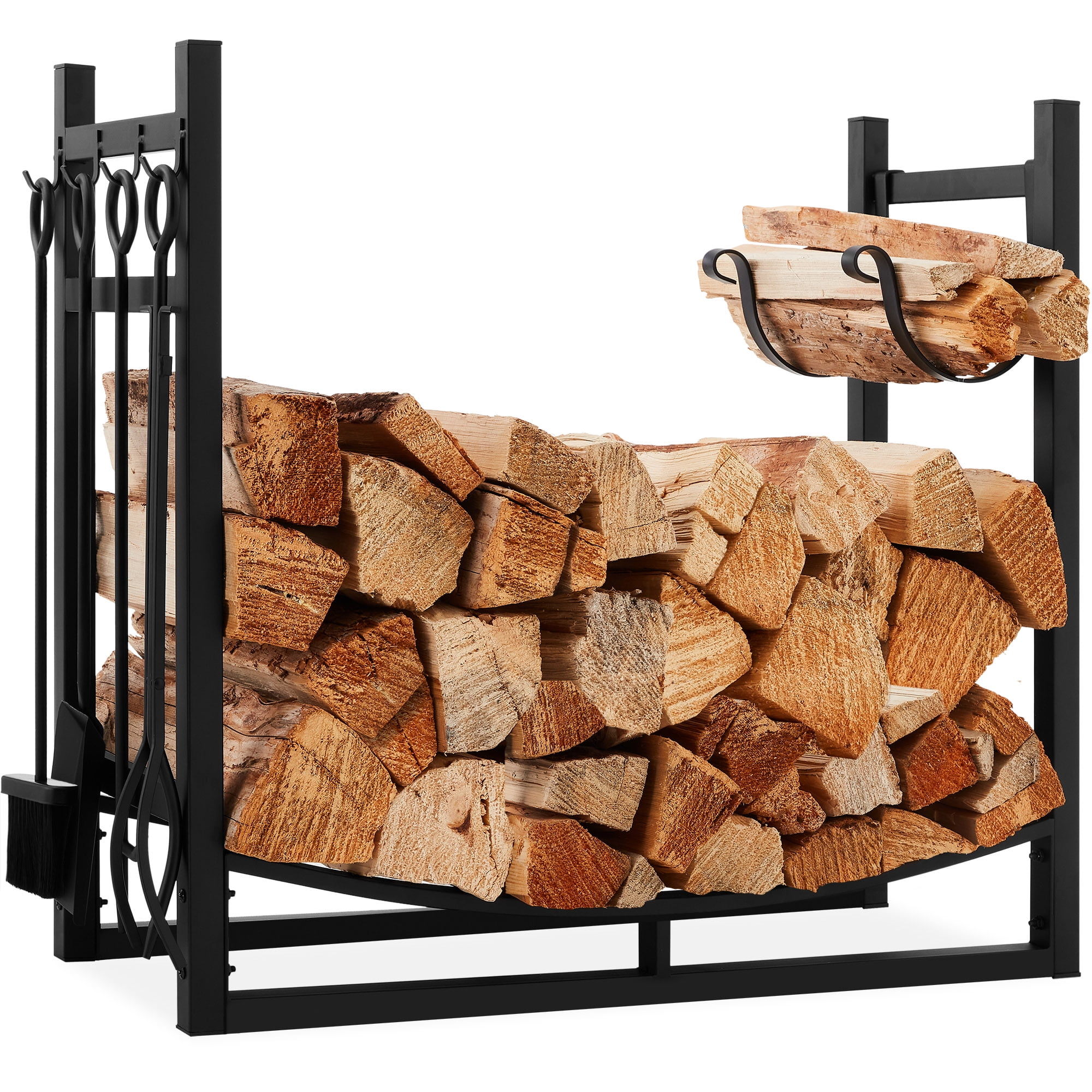 Best Choice Products 34.25in Steel Firewood Log Rack u0026 Tool Set for Fire  Pit, Fireplace w/ Kindling Holder - Walmart.com