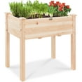 thumbnail image 1 of Best Choice Products 34x18x30in Raised Garden Bed, Elevated Wood Planter Box for Kids, Patio w/ Bed Liner - Natural, 1 of 8