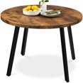thumbnail image 1 of Best Choice Products 35.5in Mid-Century Modern Round Dining Table w/ Steel Legs, Adjustable Feet - Brown, 1 of 8