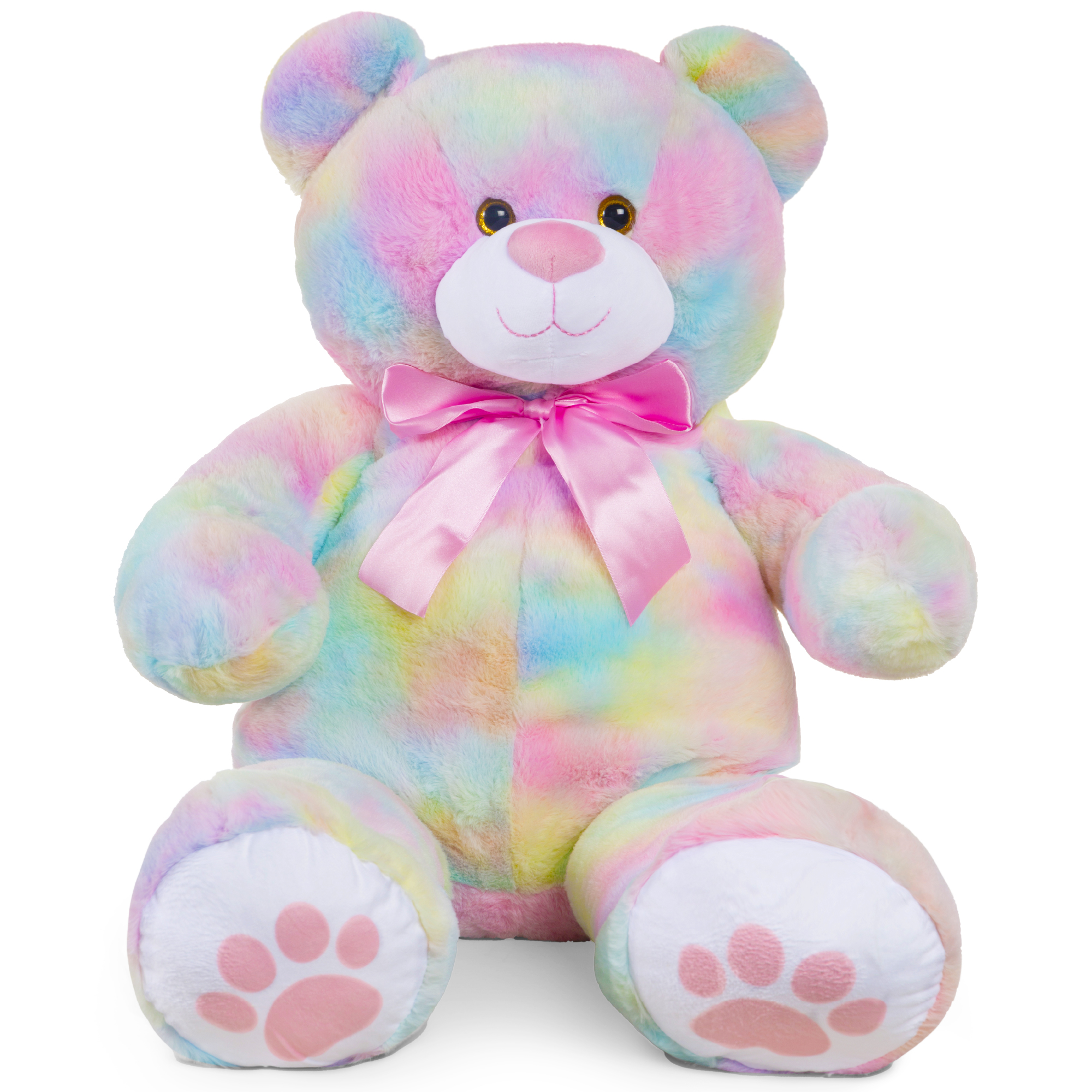 Best Choice Products 35in Giant Soft Plush Teddy Bear Stuffed Animal Toy w/ Bow Tie, Footprints - Pastel - image 1 of 8