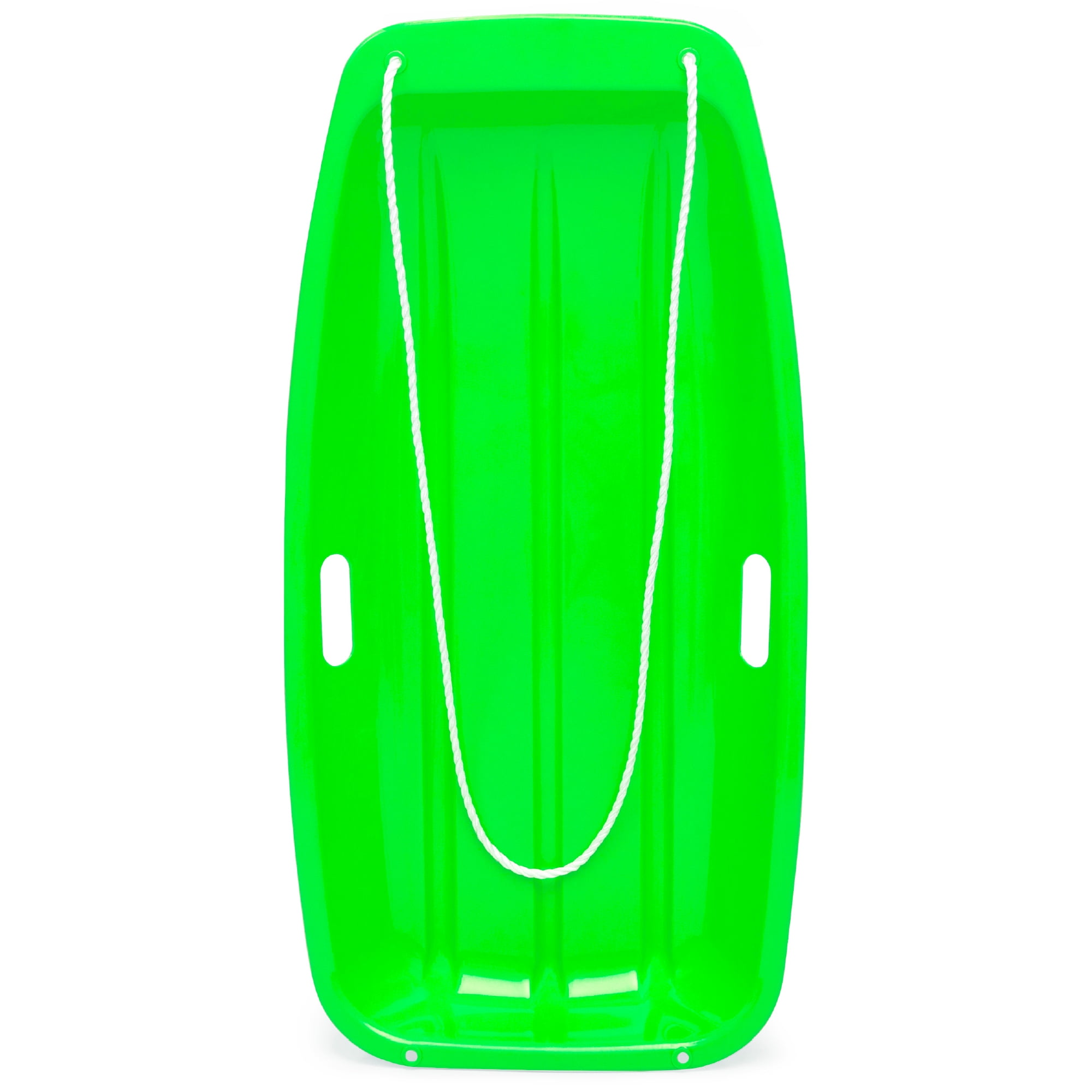 Best Choice Products 35in Kids Outdoor Plastic Sport Toboggan Winter Snow Sled Board w/ Pull Rope, 2 Handles - Green