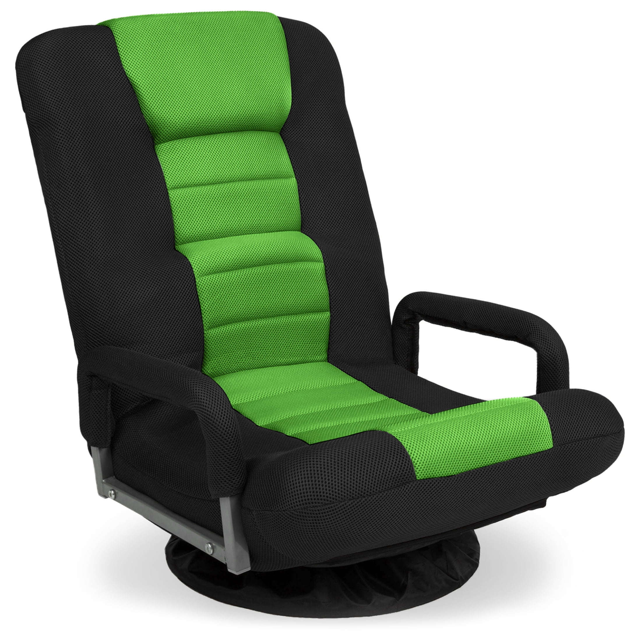 Black and Green Adjustable Swivel Gaming Floor Chair