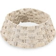 thumbnail image 1 of Best Choice Products 36in Basket Woven Hyacinth Christmas Tree Collar, Skirt Accessory w/ Cord Cut-Out - Transparent White, 1 of 10
