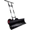 thumbnail image 1 of Best Choice Products 36in Galvanized Blade Hand Snow Pusher w/ 2 Wheels, Adjustable Handle, Blade Angle - Black, 1 of 8